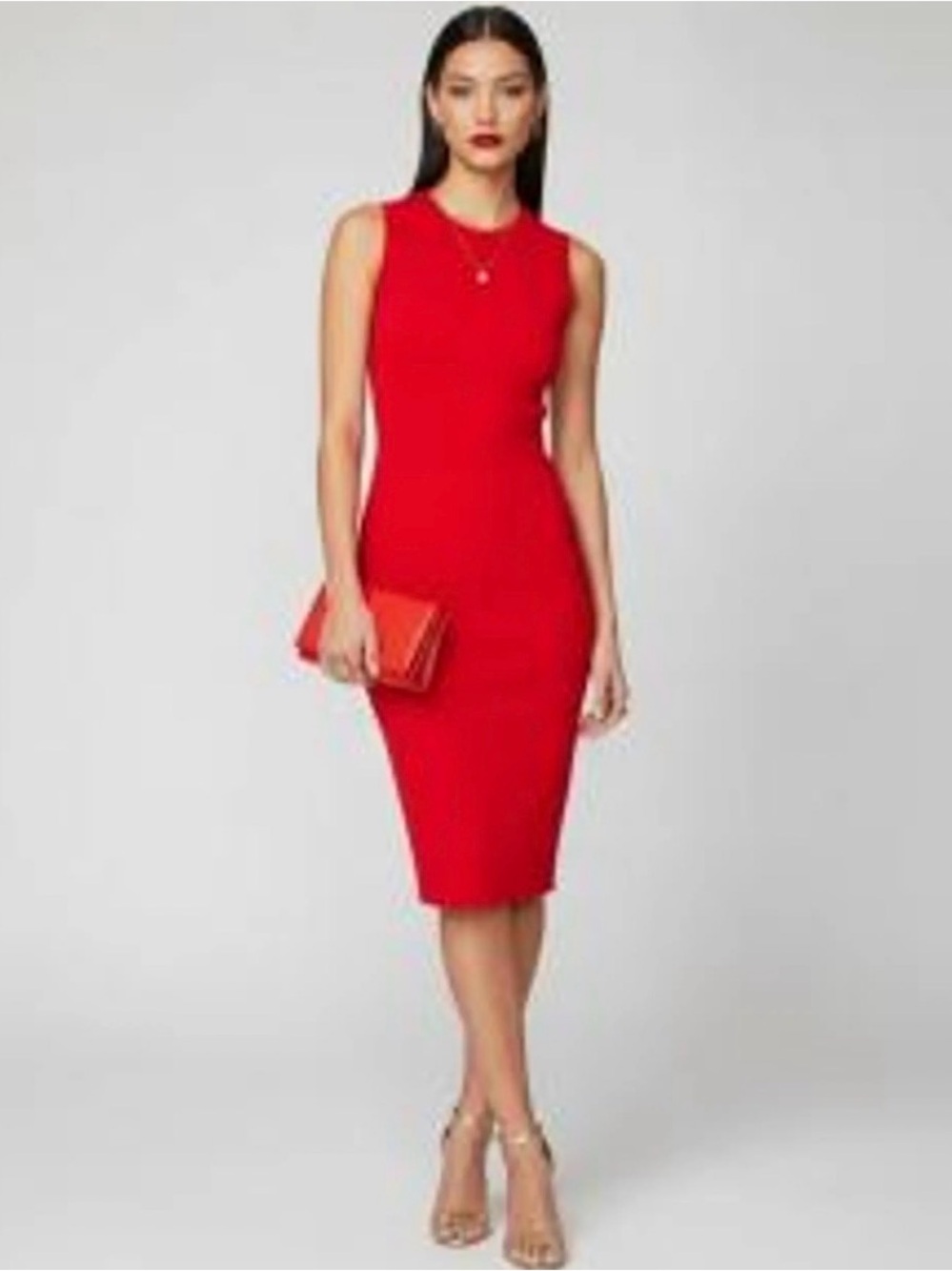 John + Jenn Red Ribbed Maxi Tank Dress